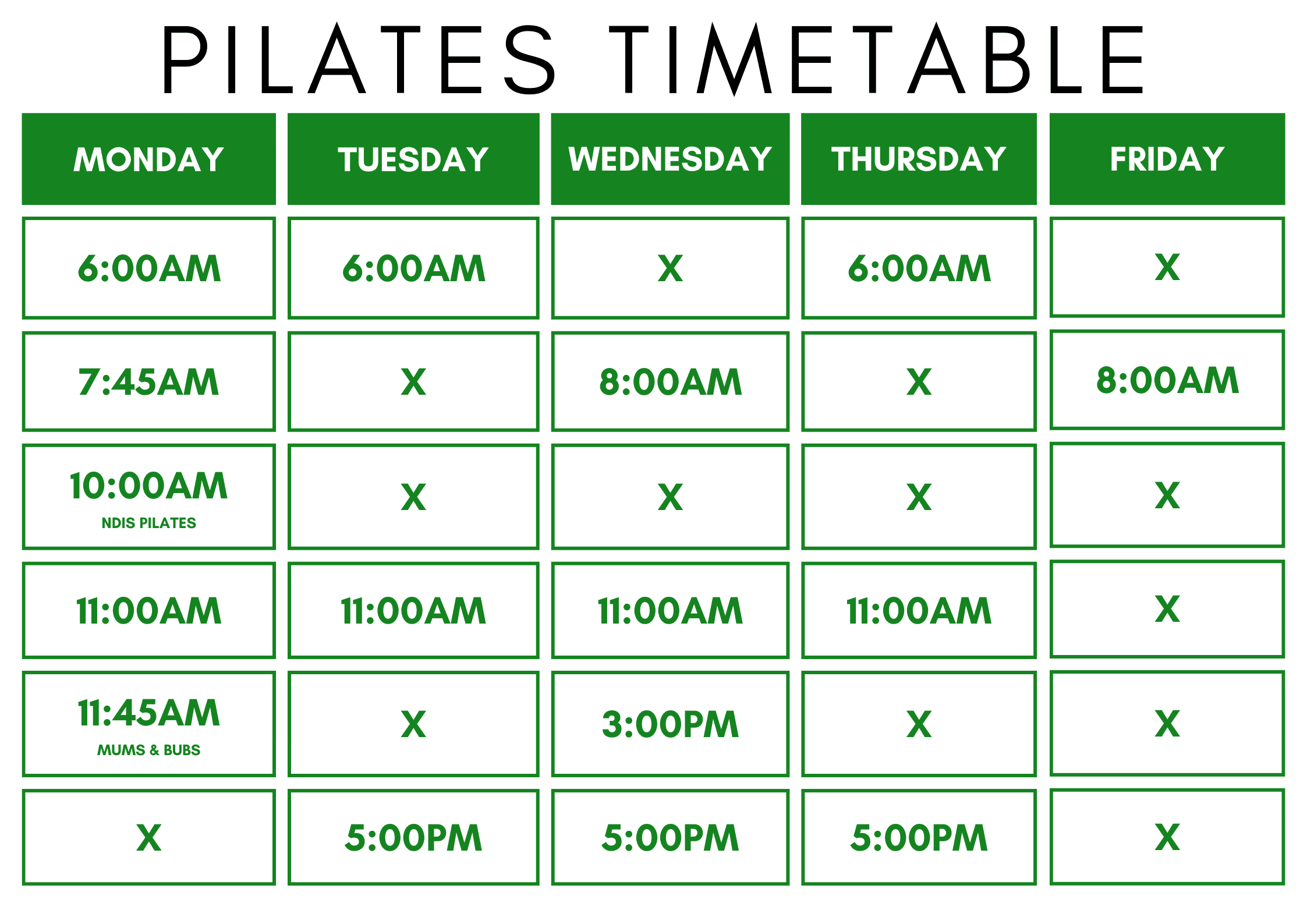 Atkins-Health-Pilates-Timetable